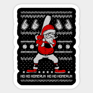 santa baseball ugly christmas Sticker